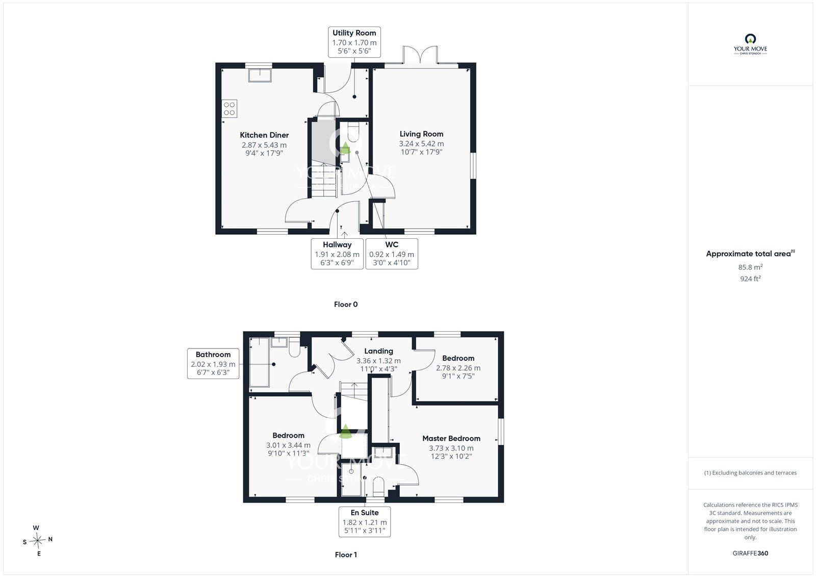 Floorplan of 3 bedroom Detached House for sale, Elliott Way, Consett, Durham, DH8