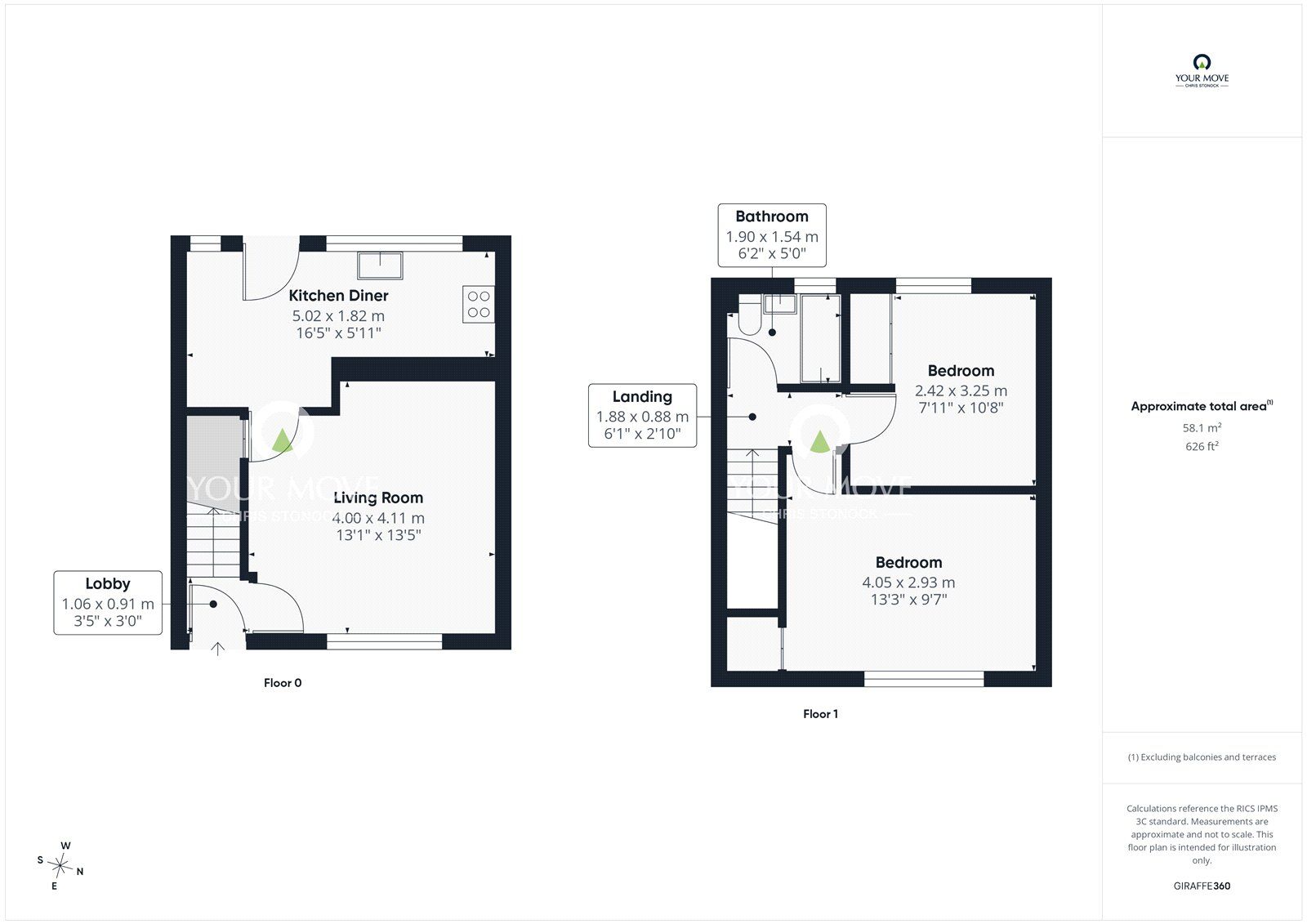 Floorplan of 2 bedroom Mid Terrace House for sale, Newlands, Blackhill, Consett, Durham, DH8