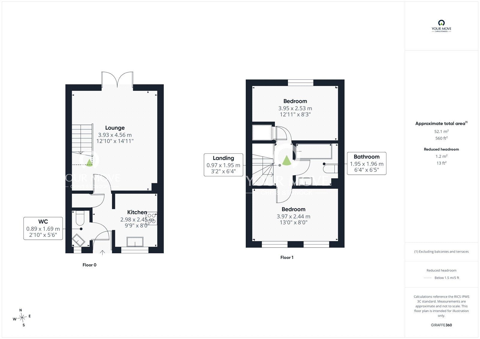 Floorplan of 2 bedroom End Terrace House for sale, Arkless Grove, The Grove, Durham, DH8
