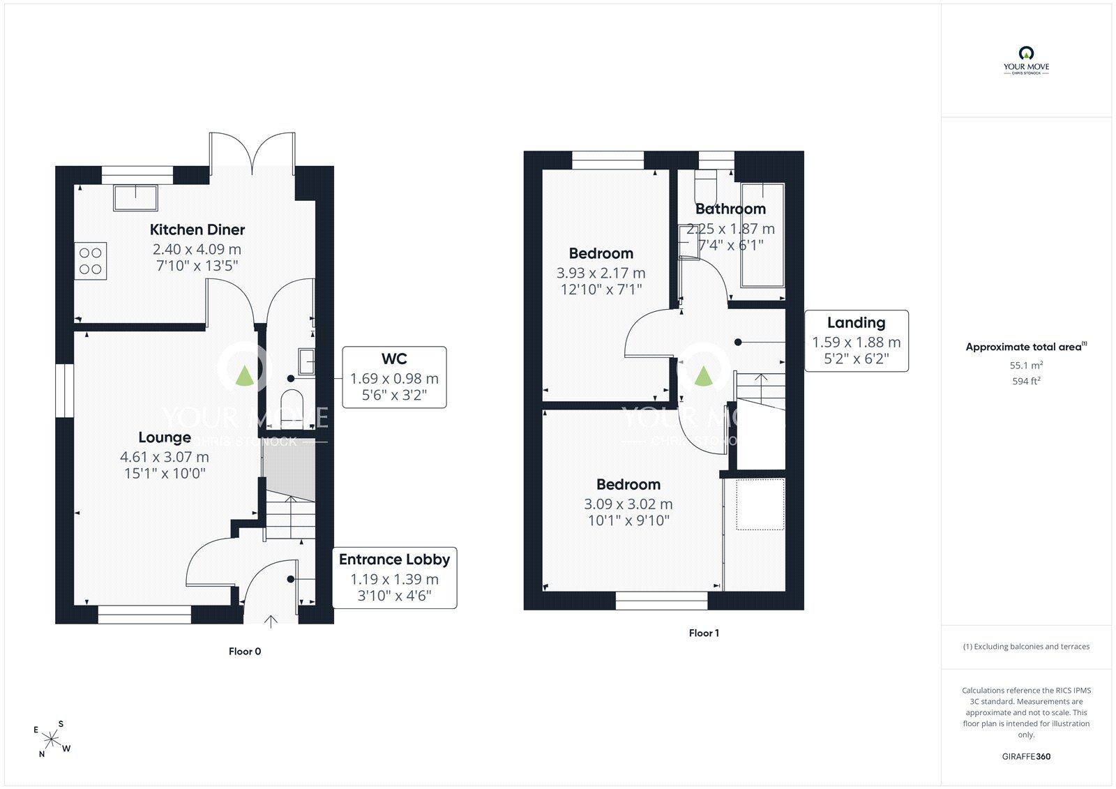 Floorplan of 2 bedroom Semi Detached House for sale, Victory Close, Delves Lane, Consett, Durham, DH8