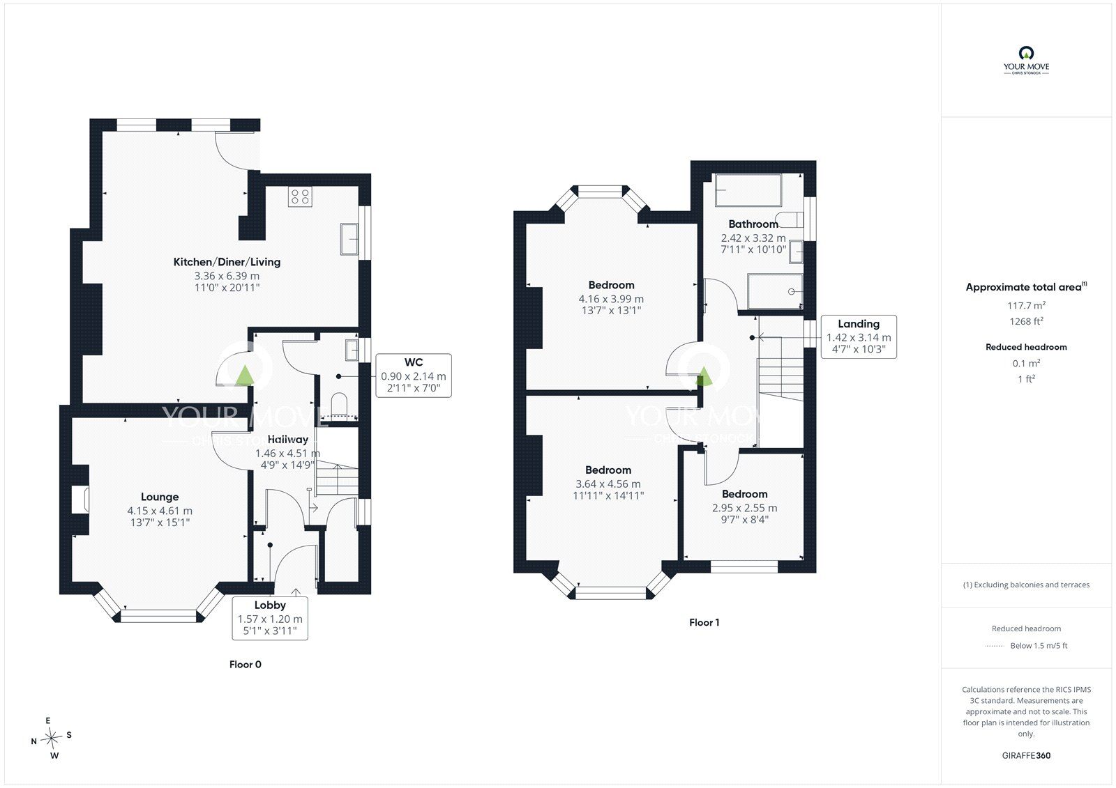 Floorplan of 3 bedroom Semi Detached House for sale, West View, Blackhill, Durham, DH8