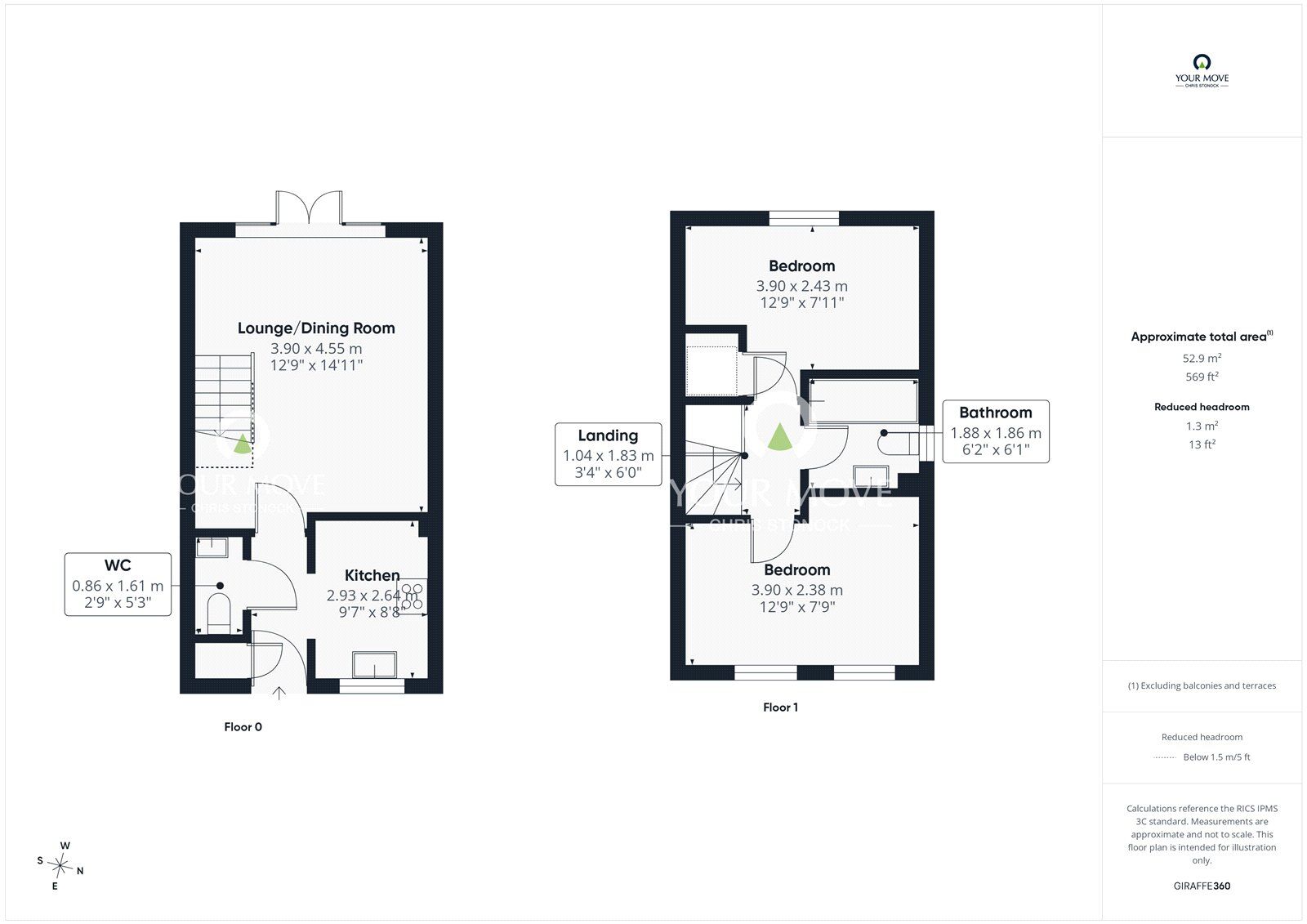 Floorplan of 2 bedroom Semi Detached House for sale, Agar Close, Consett, Durham, DH8