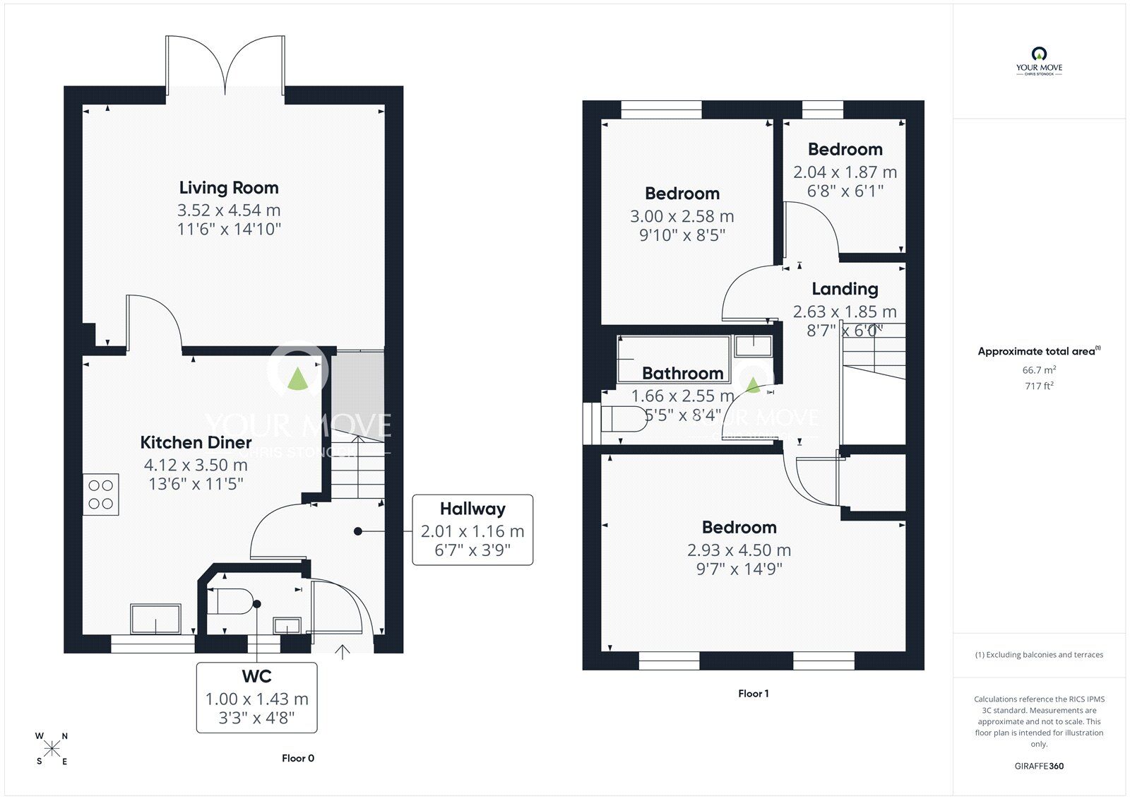 Floorplan of 3 bedroom End Terrace House for sale, Donnington Place, Moorside, Consett, Durham, DH8