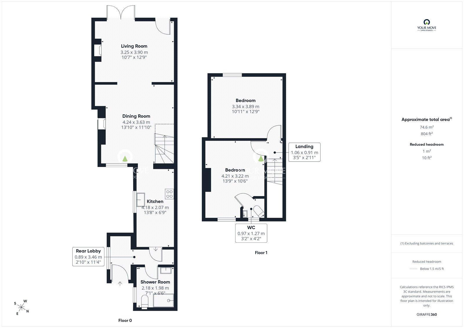 Floorplan of 2 bedroom Mid Terrace House for sale, West View, Medomsley Edge, Durham, DH8