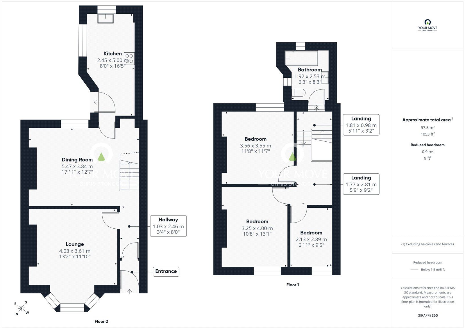 Floorplan of 3 bedroom Mid Terrace House for sale, St. Ives Road, Leadgate, Consett, Durham, DH8