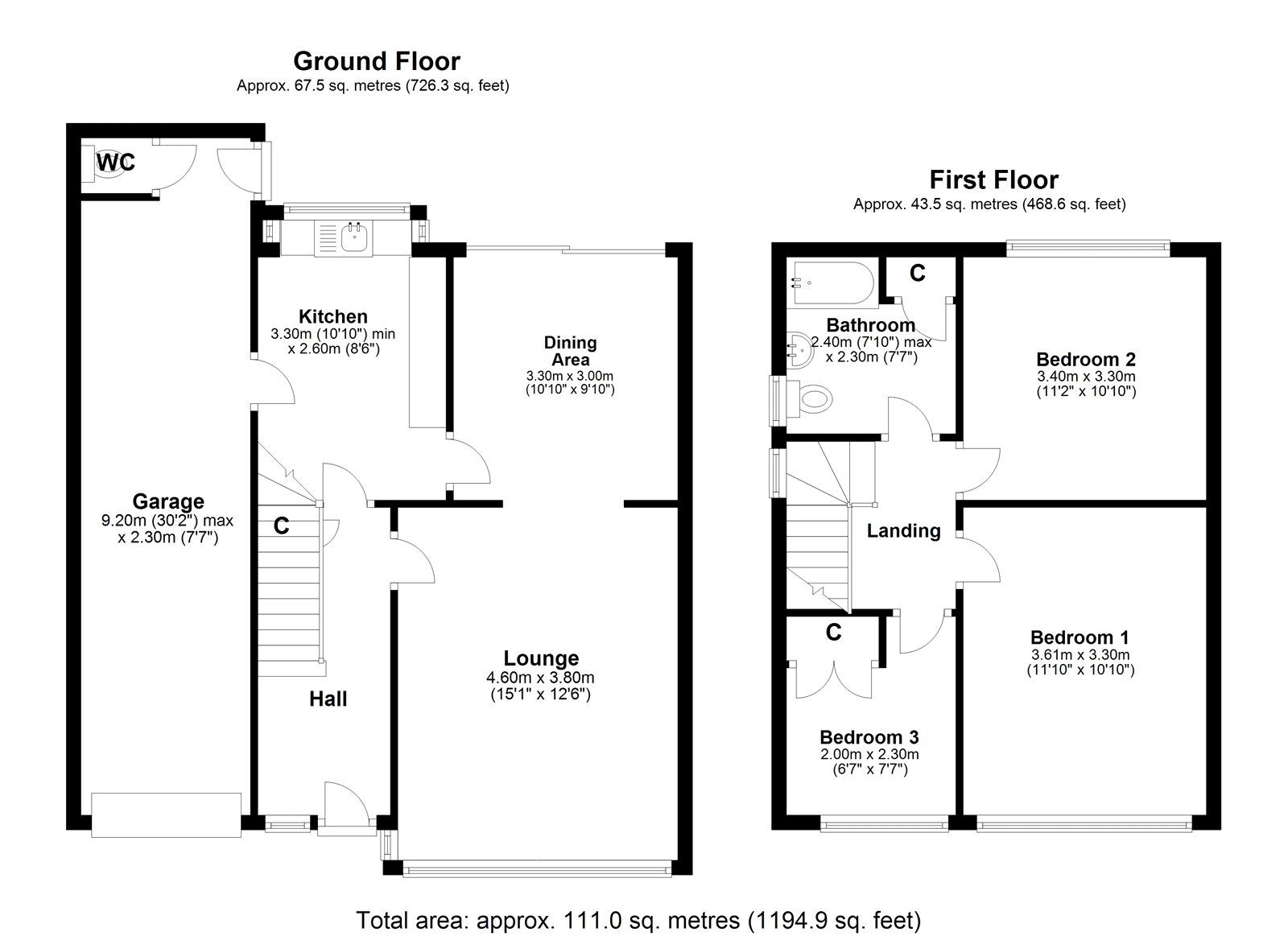 Floorplan of 3 bedroom Semi Detached House to rent, Kingsmere, Chester Le Street, County Durham, DH3