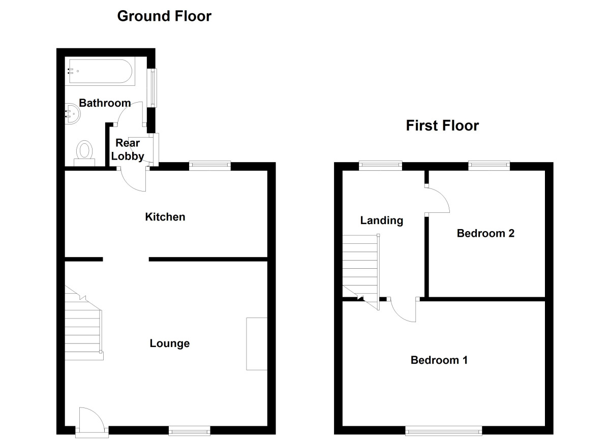 Floorplan of 2 bedroom Semi Detached House to rent, Pelaw Crescent, South Pelaw, County Durham, DH2
