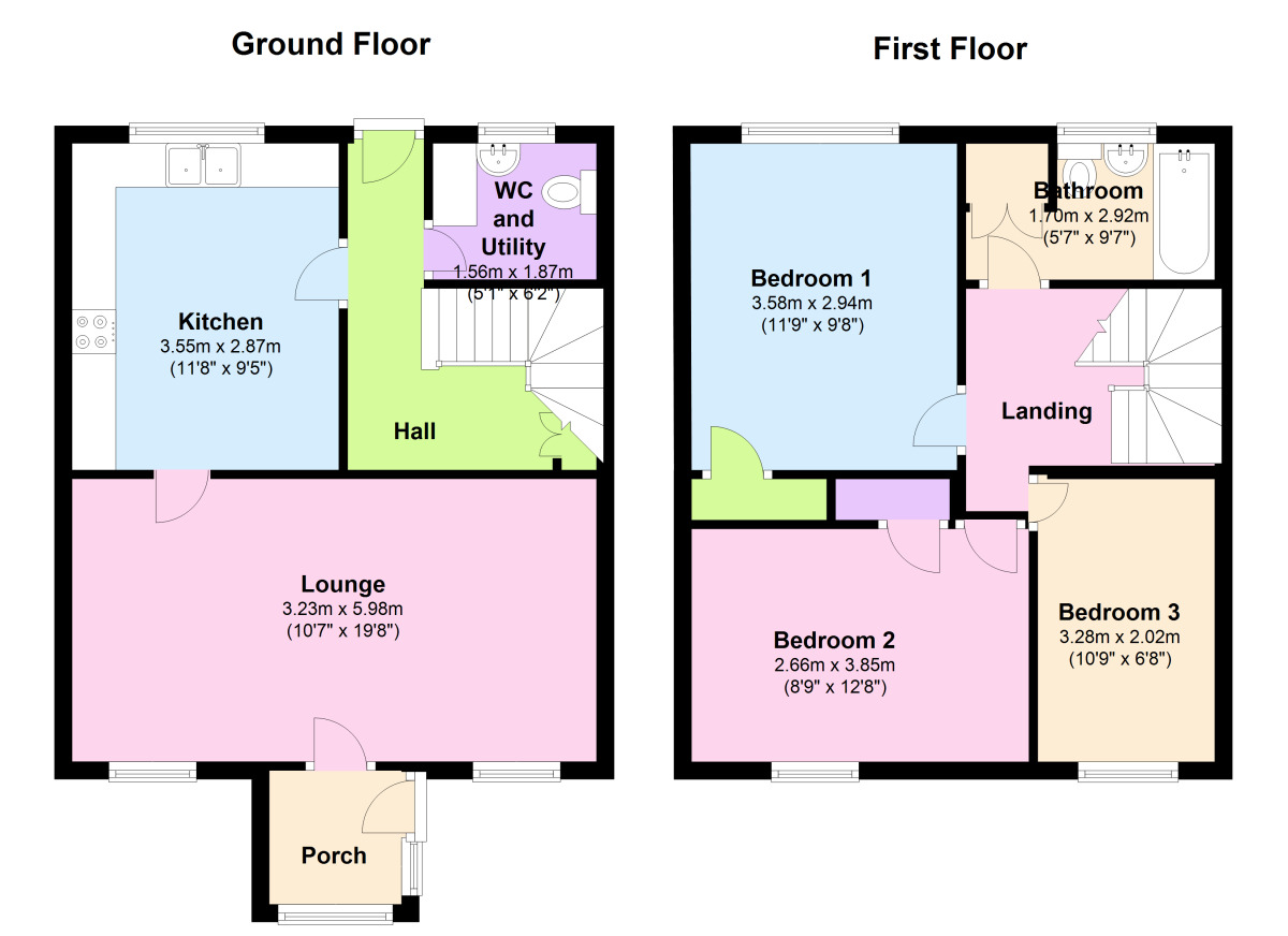 Floorplan of 3 bedroom Semi Detached House to rent, Lingholme, Chester Le Street, County Durham, DH2