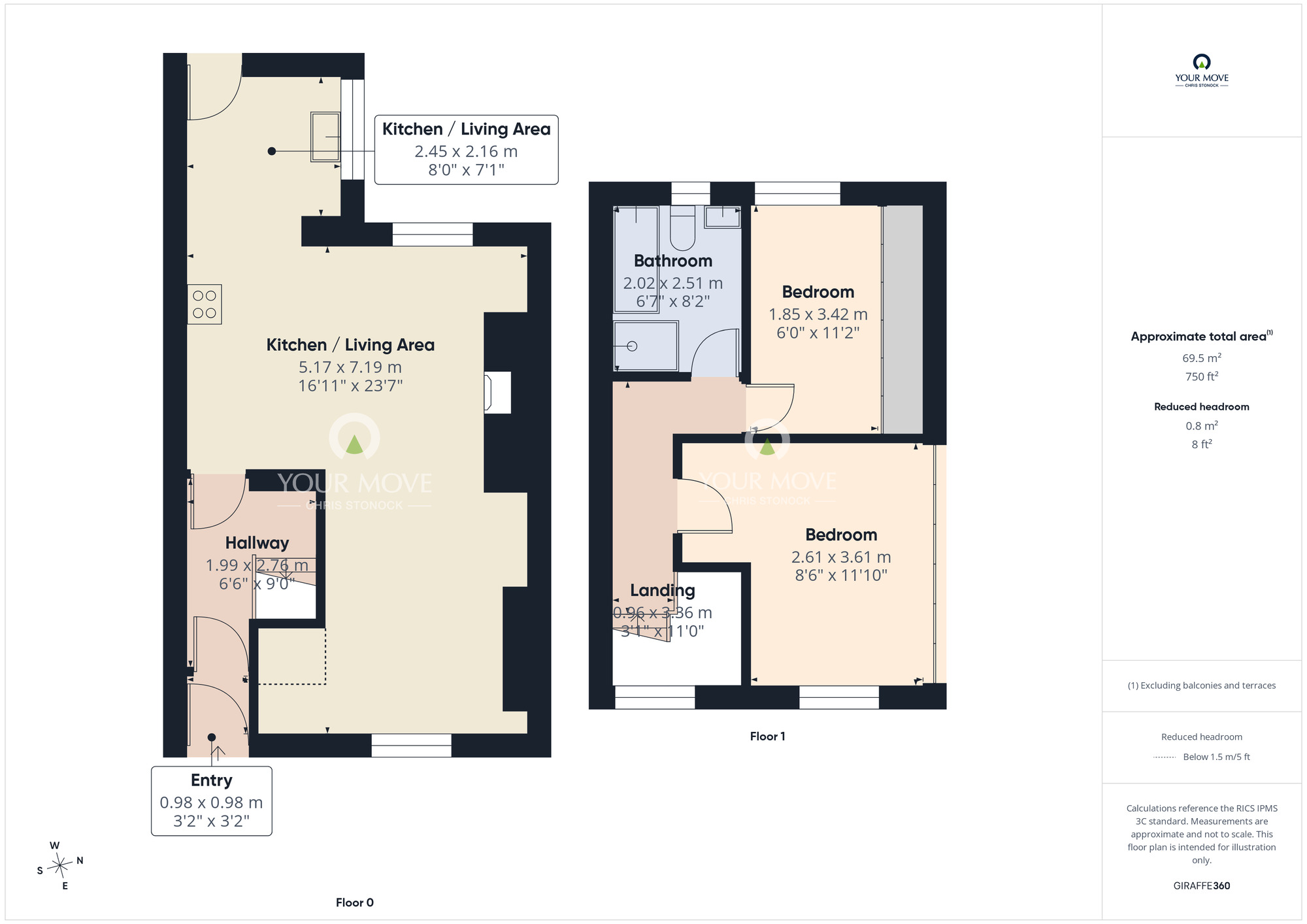 Floorplan of 2 bedroom Mid Terrace House to rent, John Street, Beamish, County Durham, DH9