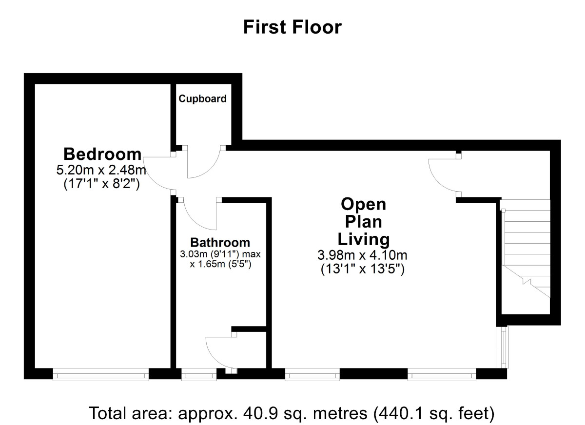 Floorplan of 1 bedroom  Flat to rent, Red Rose Terrace, Chester Le Street, County Durham, DH3