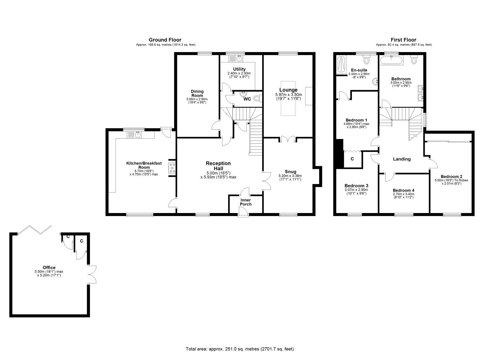 Floorplan of 4 bedroom Detached House for sale, New Lambton, Houghton Le Spring, Durham, DH4