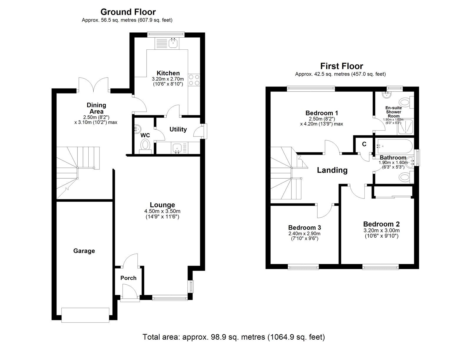 Floorplan of 3 bedroom Detached House to rent, Chester Burn Close, Pelton Fell, Durham, DH2
