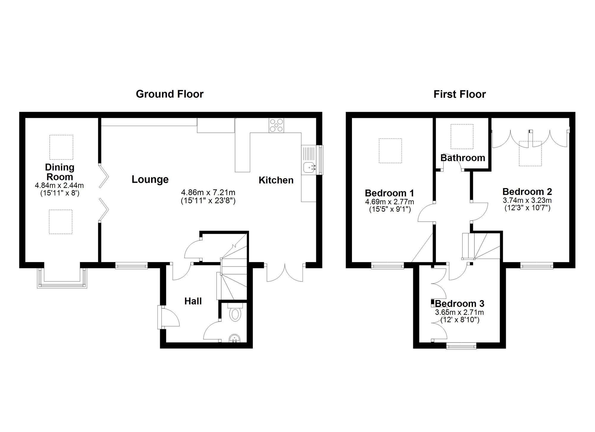 Floorplan of 3 bedroom  Property for sale, Picktree Village, Washington, Durham, NE38