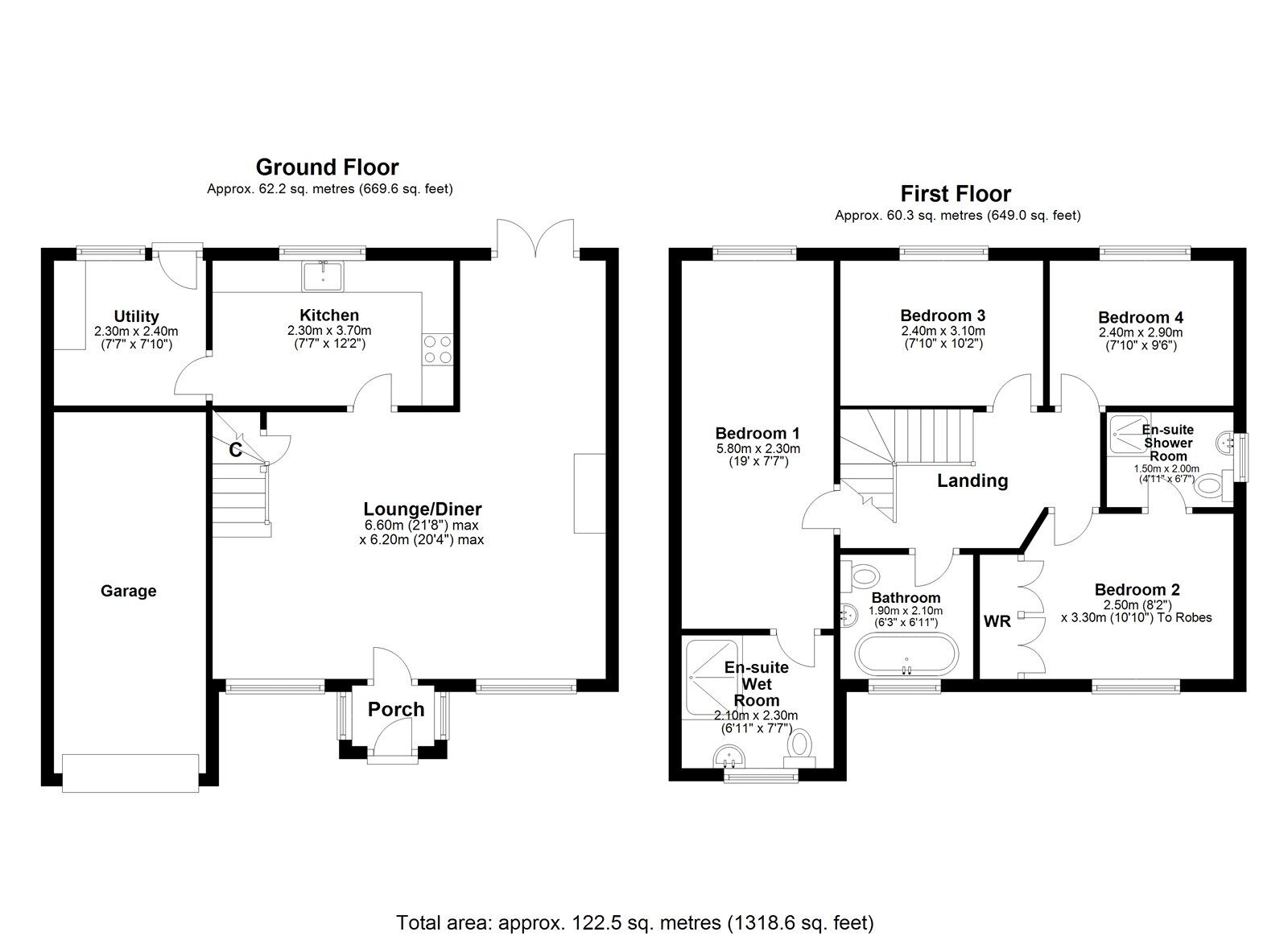 Floorplan of 4 bedroom Detached House for sale, Station Lane, Pelton Fell, Durham, DH2