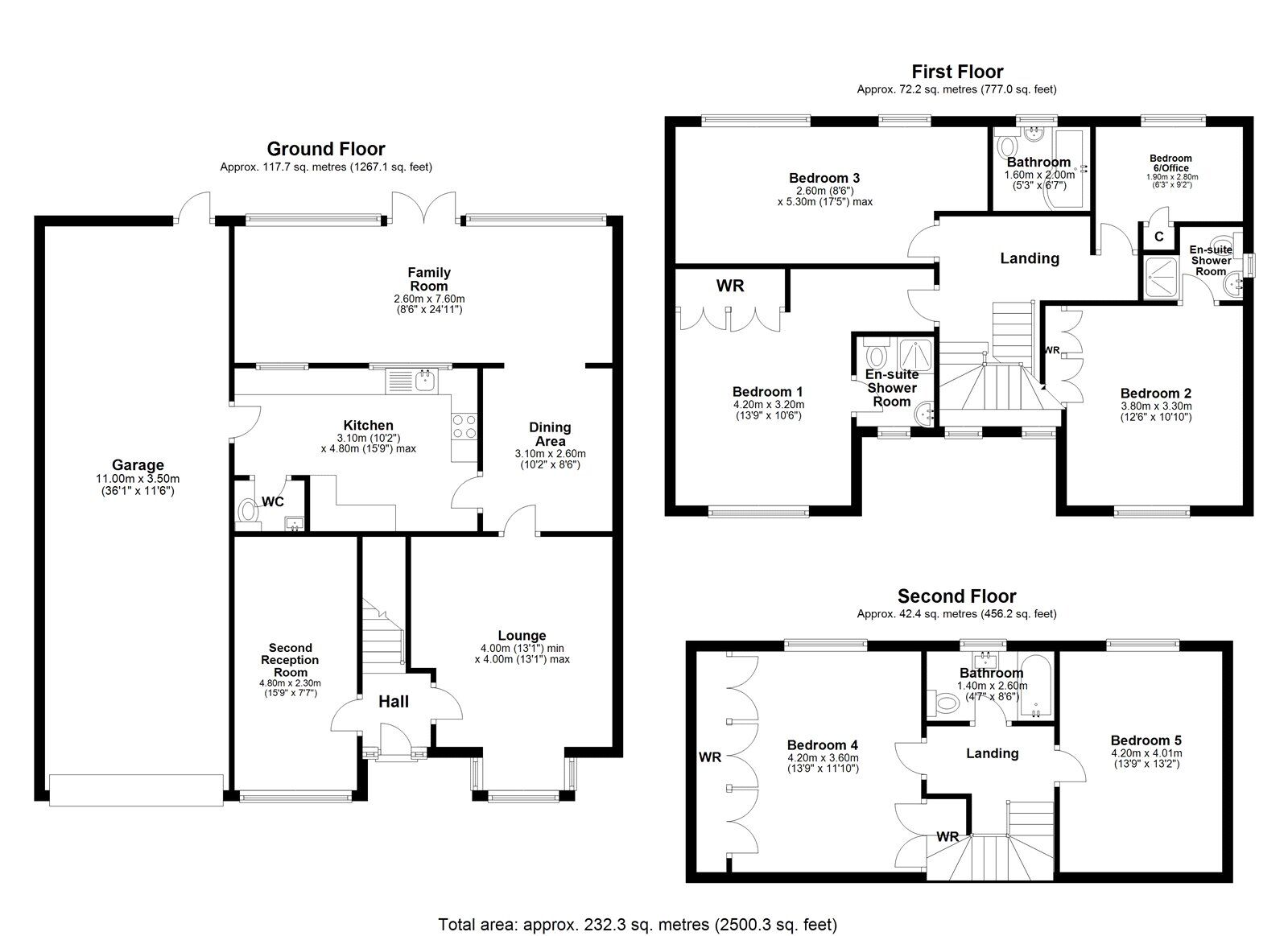 Floorplan of 6 bedroom Detached House for sale, Warkworth Drive, Chester Le Street, Durham, DH2