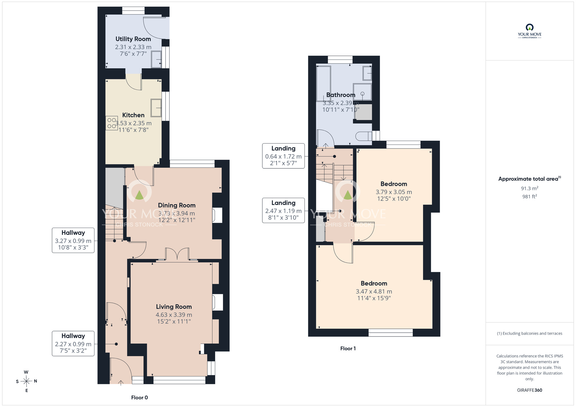 Floorplan of 2 bedroom Mid Terrace House for sale, Lancaster Terrace, Chester Le Street, Durham, DH3