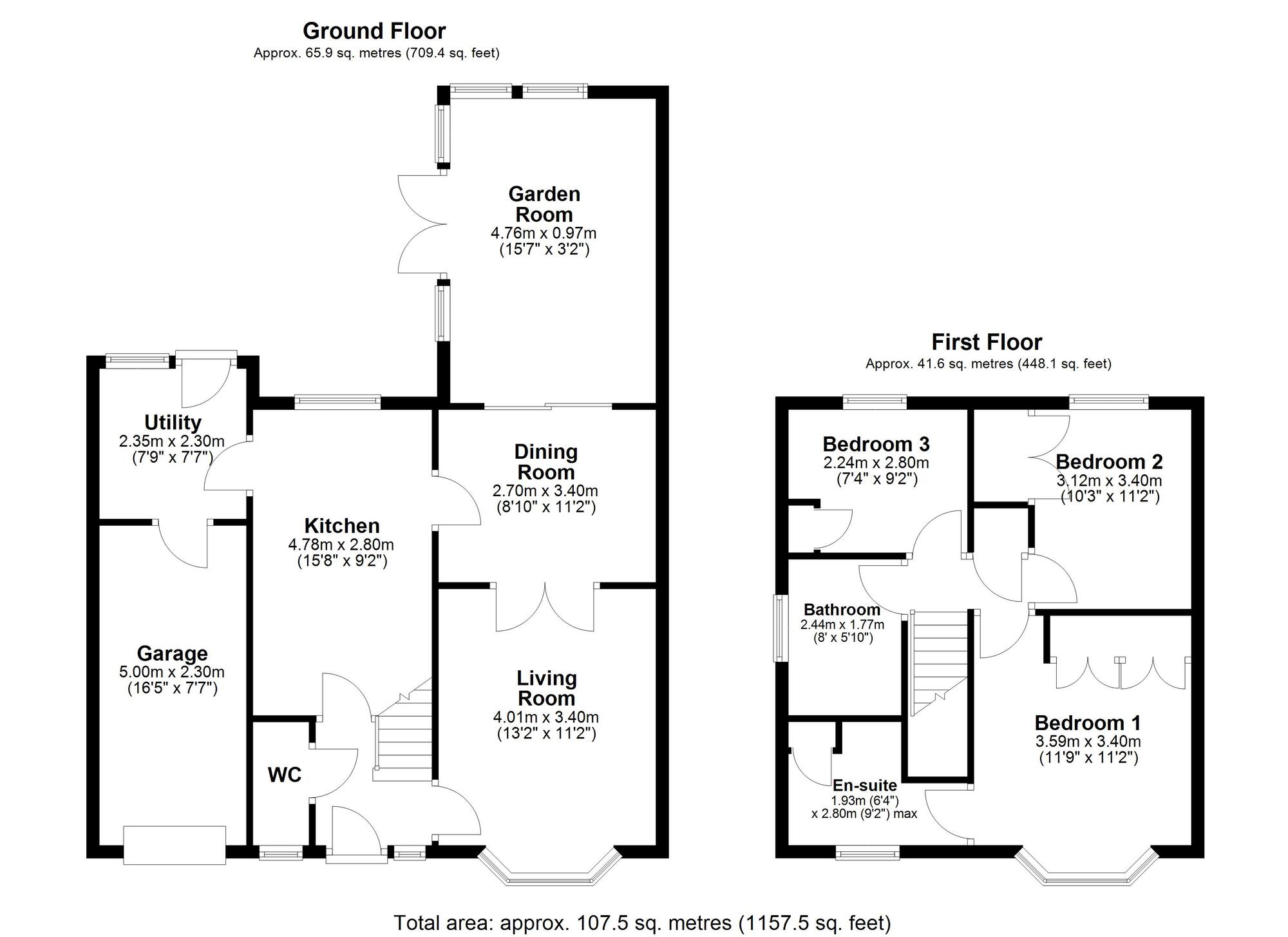 Floorplan of 3 bedroom Detached House for sale, Warkworth Drive, Chester Le Street, Durham, DH2