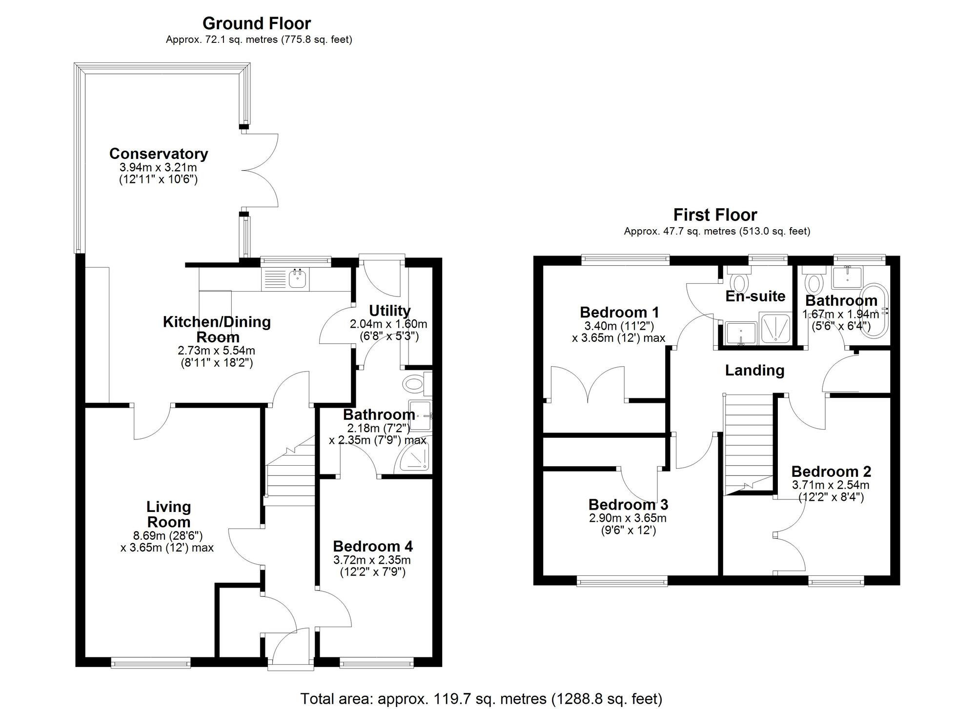 Floorplan of 4 bedroom Detached House for sale, Richmond Drive, Woodstone Village, Durham, DH4