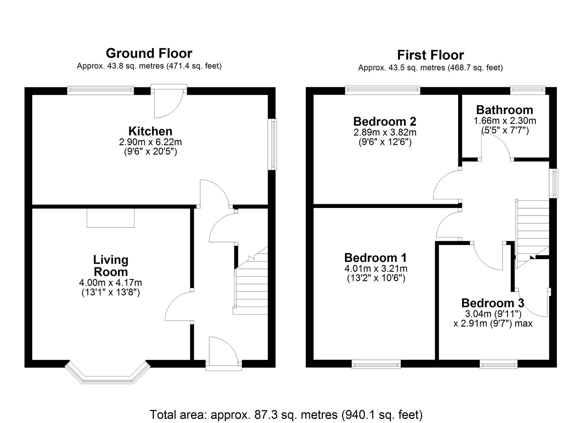 Floorplan of 3 bedroom Semi Detached House for sale, Pelaw Road, Chester Le Street, Durham, DH2