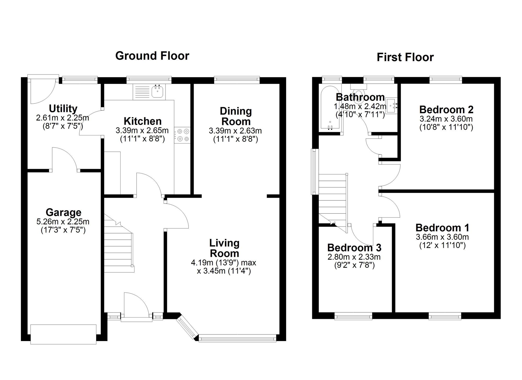 Floorplan of 3 bedroom Semi Detached House for sale, Lombard Drive, Chester Le Street, Durham, DH3