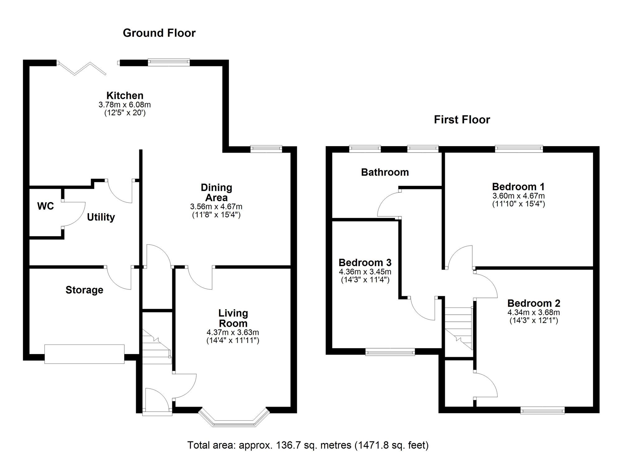 Floorplan of 3 bedroom Semi Detached House for sale, Camperdown Avenue, Chester Le Street, Durham, DH3
