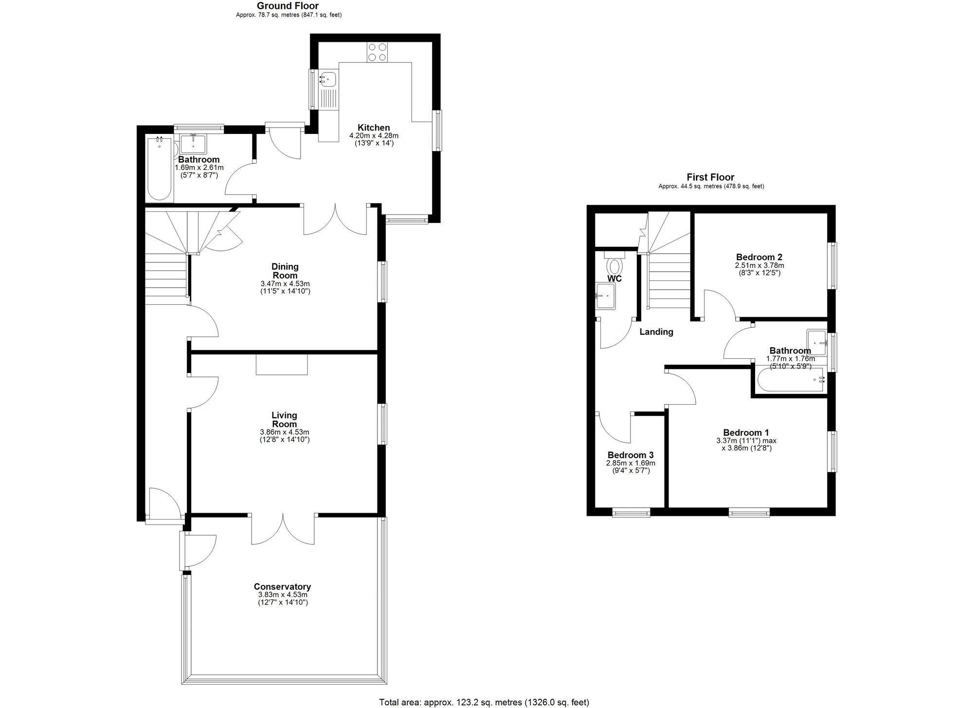 Floorplan of 3 bedroom Semi Detached House for sale, Cooperative Street, Chester Le Street, Durham, DH3