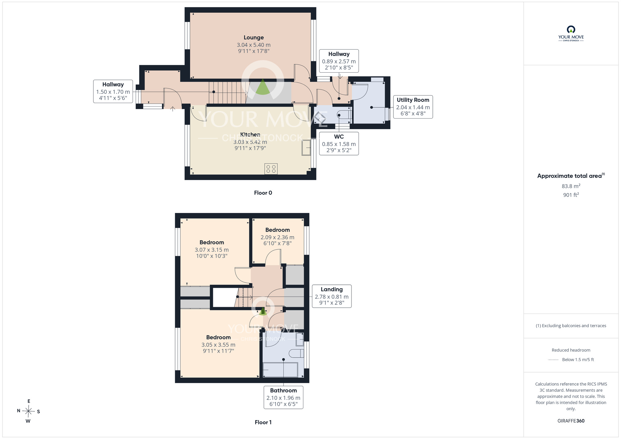 Floorplan of 3 bedroom Mid Terrace House to rent, Wynyard, Chester Le Street, Durham, DH2
