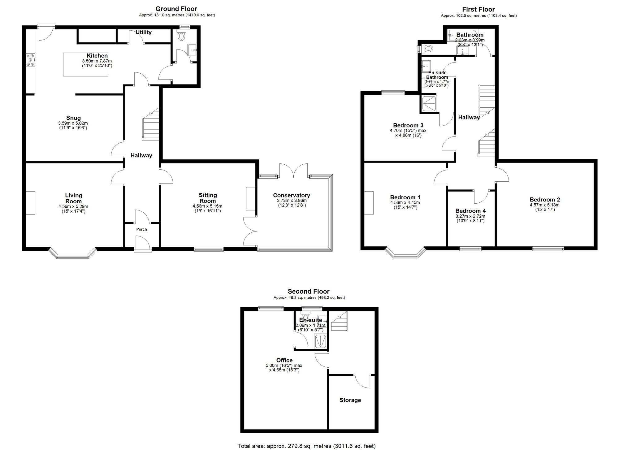 Floorplan of 4 bedroom End Terrace House for sale, Red Rose Terrace, Chester Le Street, Durham, DH3