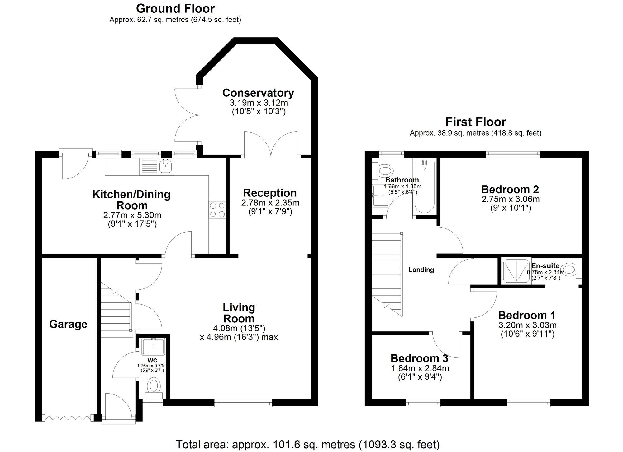 Floorplan of 3 bedroom Detached House for sale, Heathfield, Chester Le Street, Durham, DH2