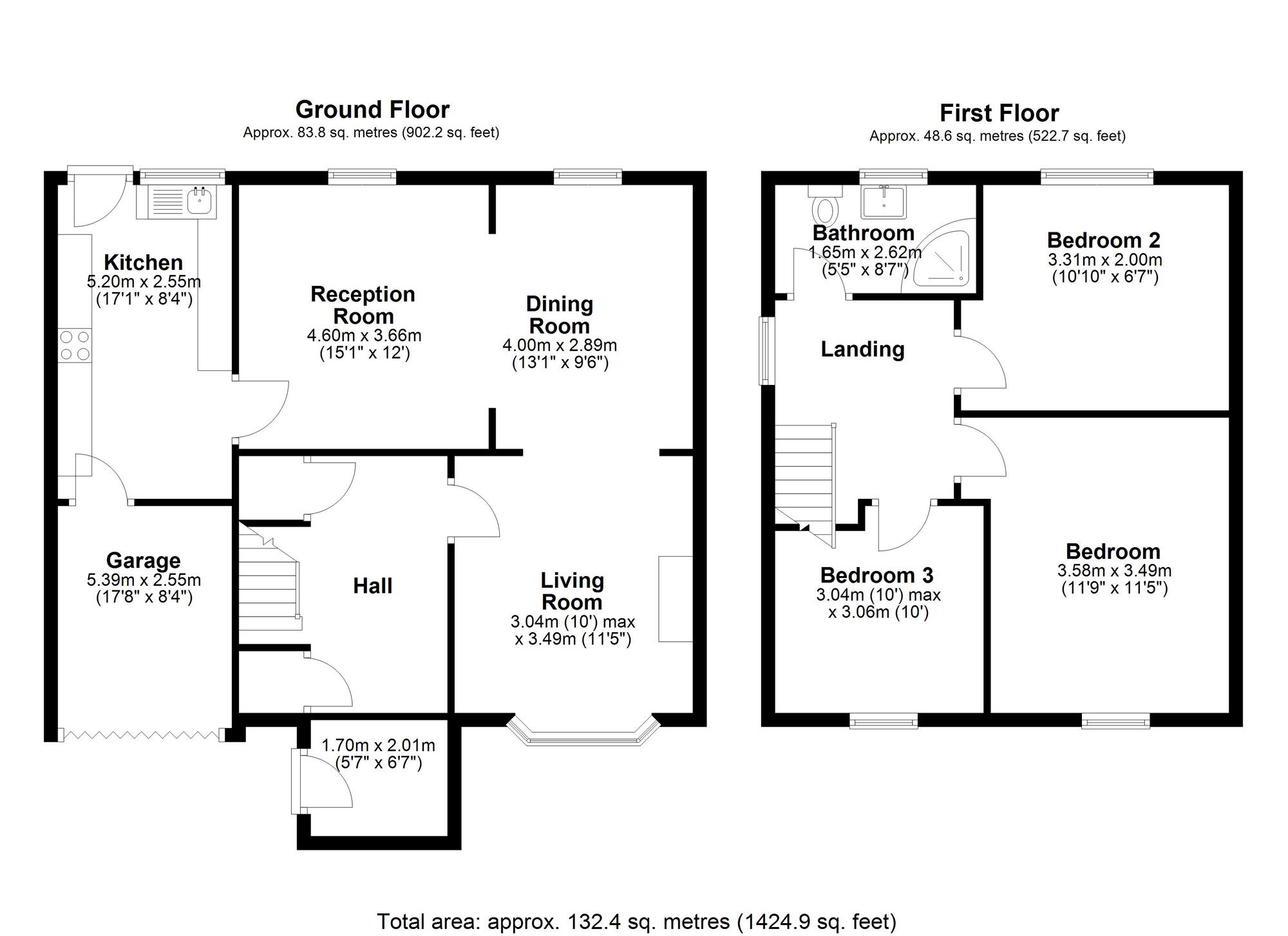 Floorplan of 3 bedroom Semi Detached House for sale, Ross, Ouston, Durham, DH2