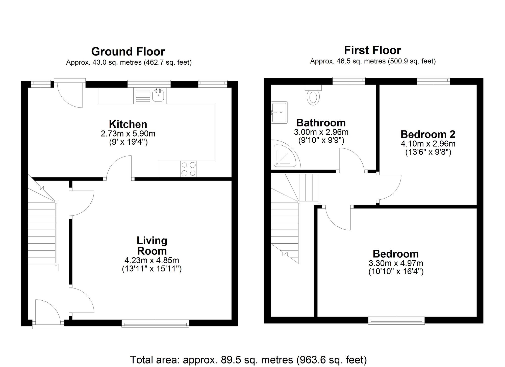 Floorplan of 2 bedroom End Terrace House for sale, Gardiner Crescent, Pelton Fell, Durham, DH2