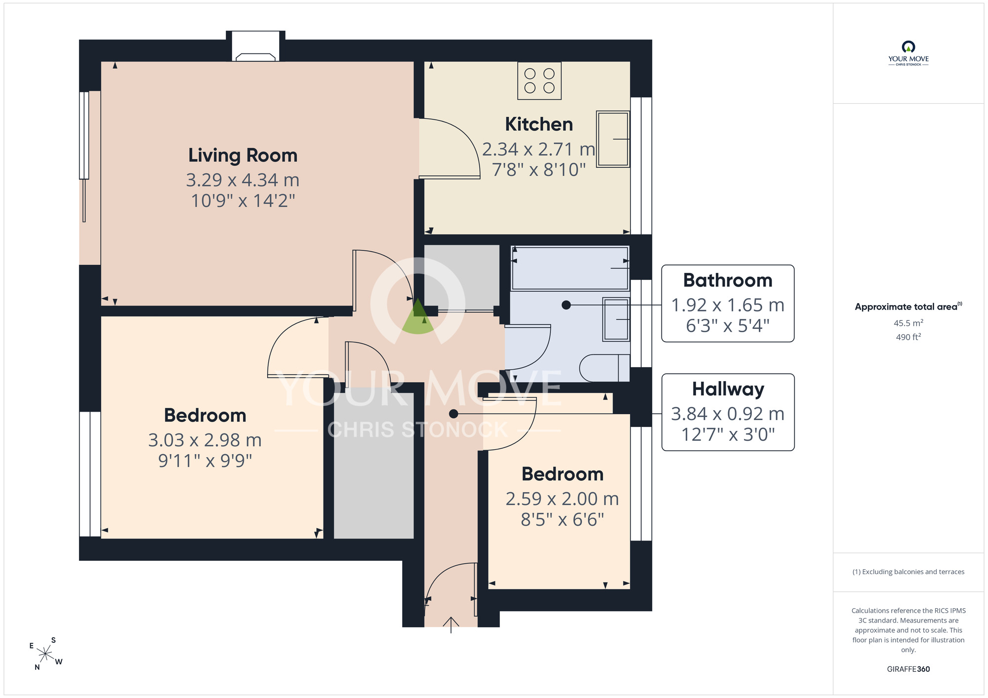 Floorplan of 2 bedroom Flat for sale, Norton Close, Chester Le Street, Durham, DH2