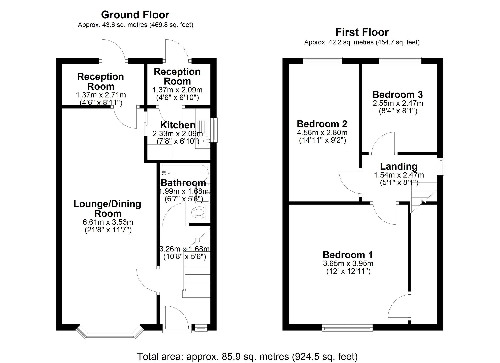 Floorplan of 3 bedroom Semi Detached House for sale, Danelaw, Great Lumley, Durham, DH3