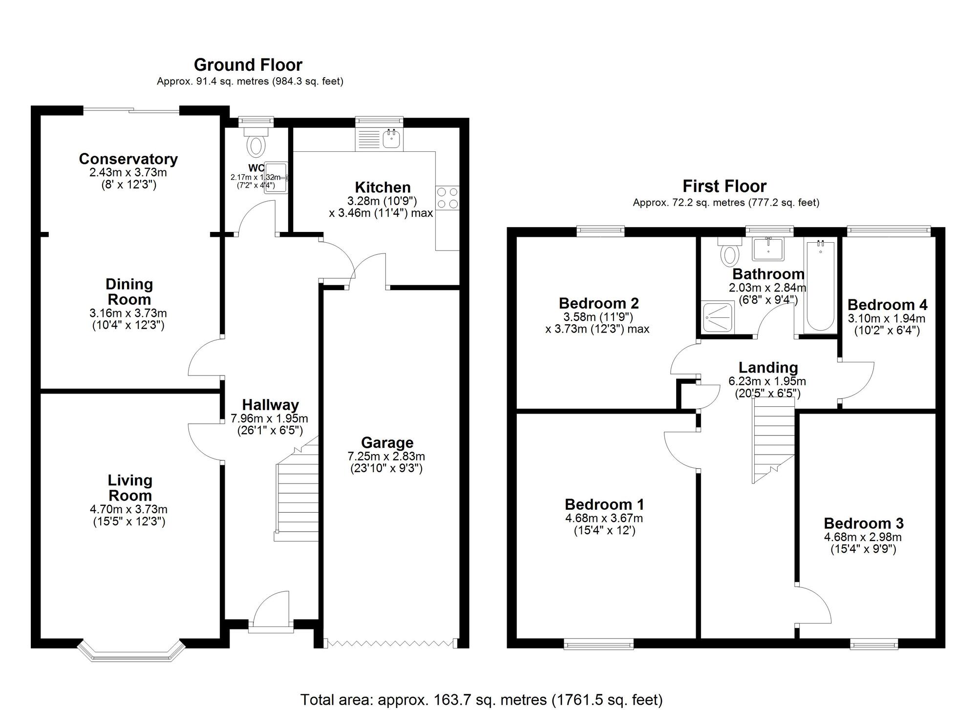 Floorplan of 4 bedroom Detached House for sale, Picktree Lodge, Chester Le Street, Durham, DH3