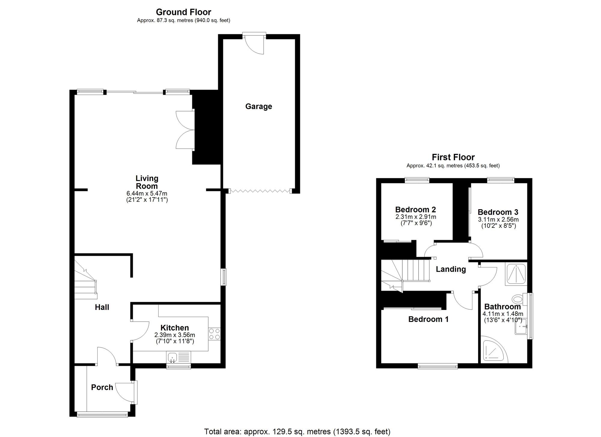 Floorplan of 3 bedroom Semi Detached House for sale, Strathmore, Great Lumley, Durham, DH3