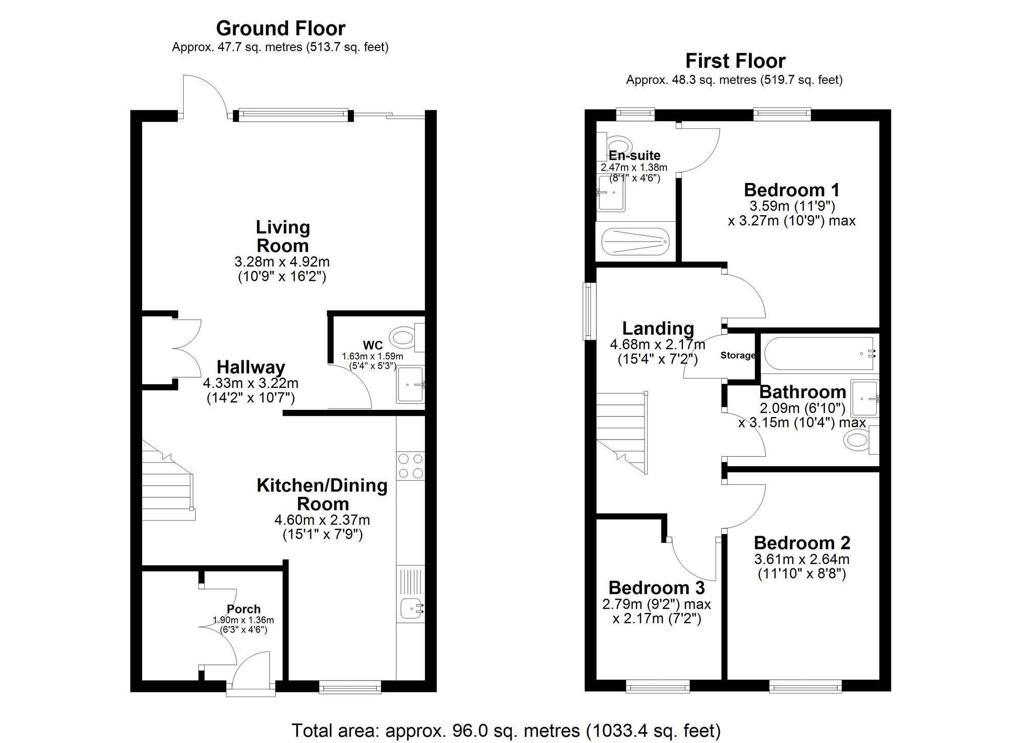 Floorplan of 3 bedroom Detached House for sale, Lamorbey Walk, Chester Le Street, Durham, DH3