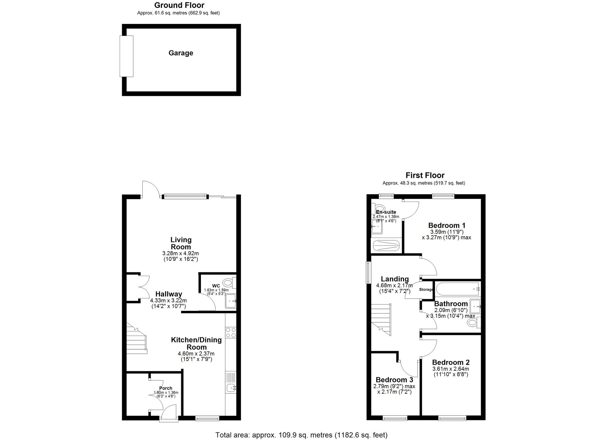 Floorplan of 3 bedroom Detached House for sale, Lamorbey Walk, Chester Le Street, Durham, DH3