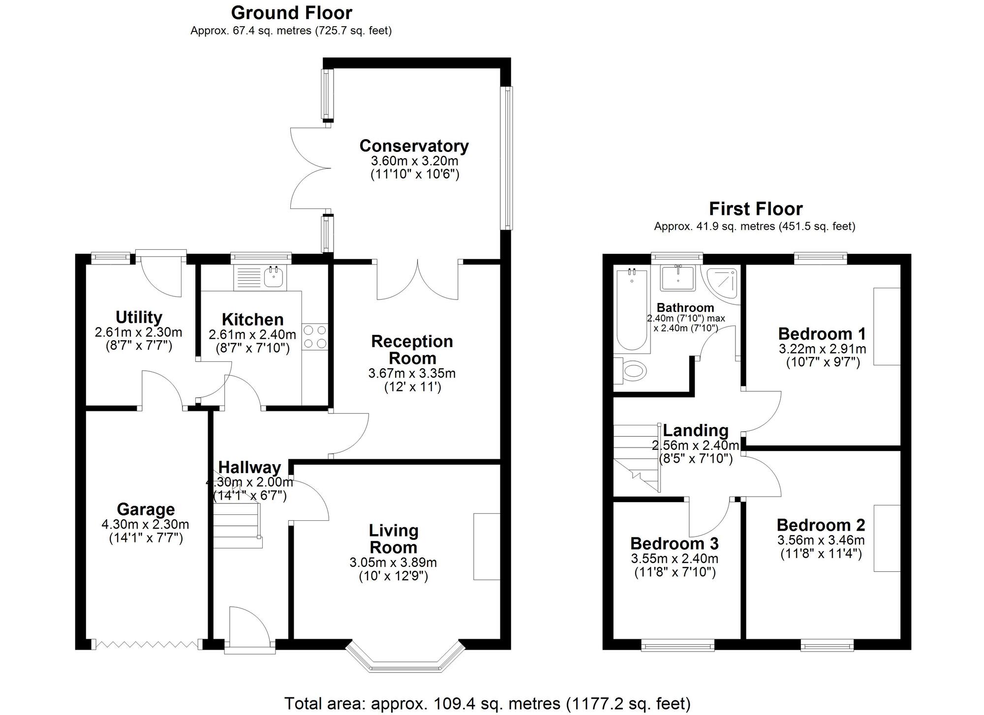 Floorplan of 3 bedroom Semi Detached House for sale, Lyndhurst Avenue, Chester Le Street, Durham, DH3