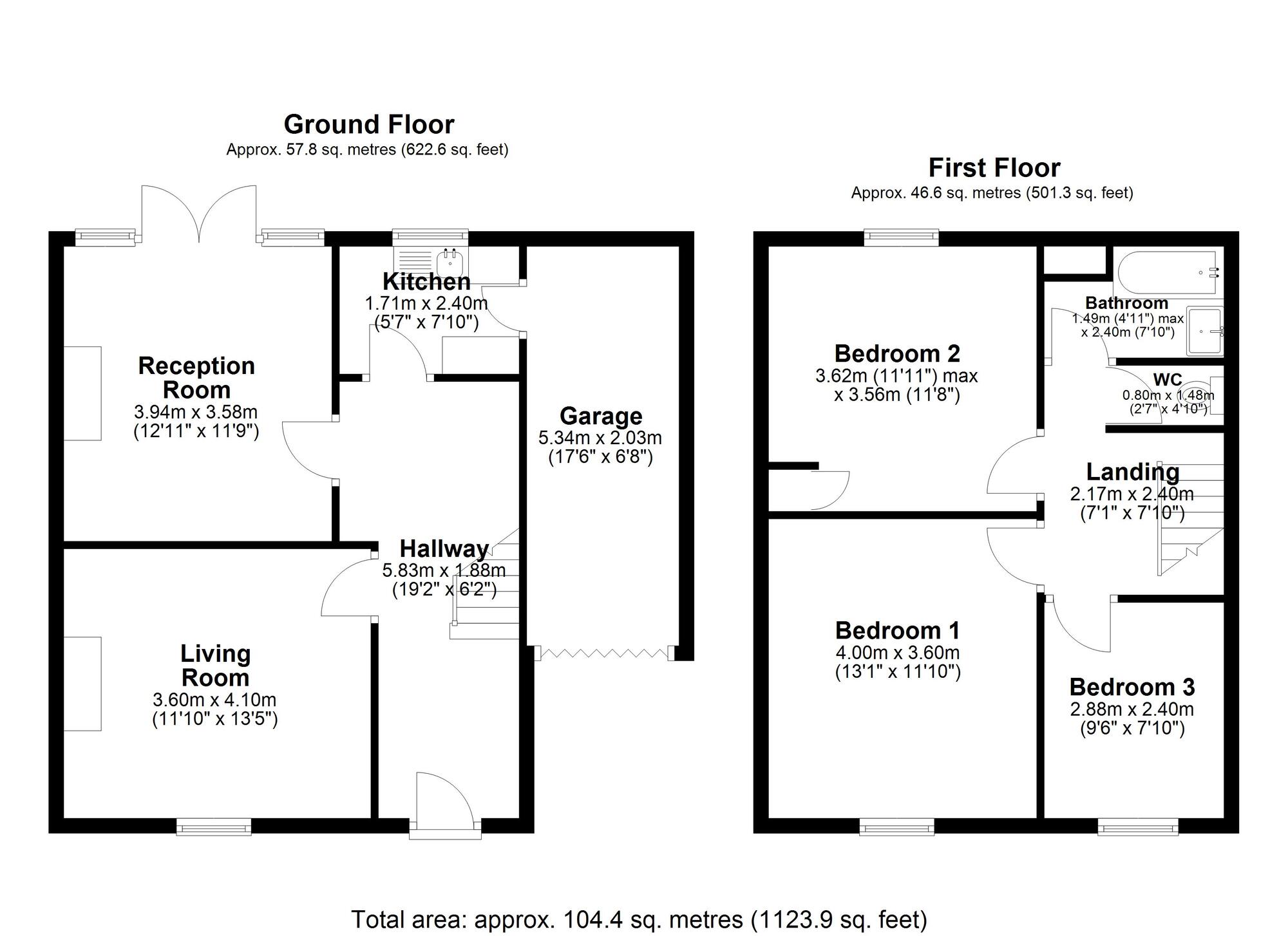Floorplan of 3 bedroom Semi Detached House for sale, Arcadia Avenue, Chester Le Street, Durham, DH3