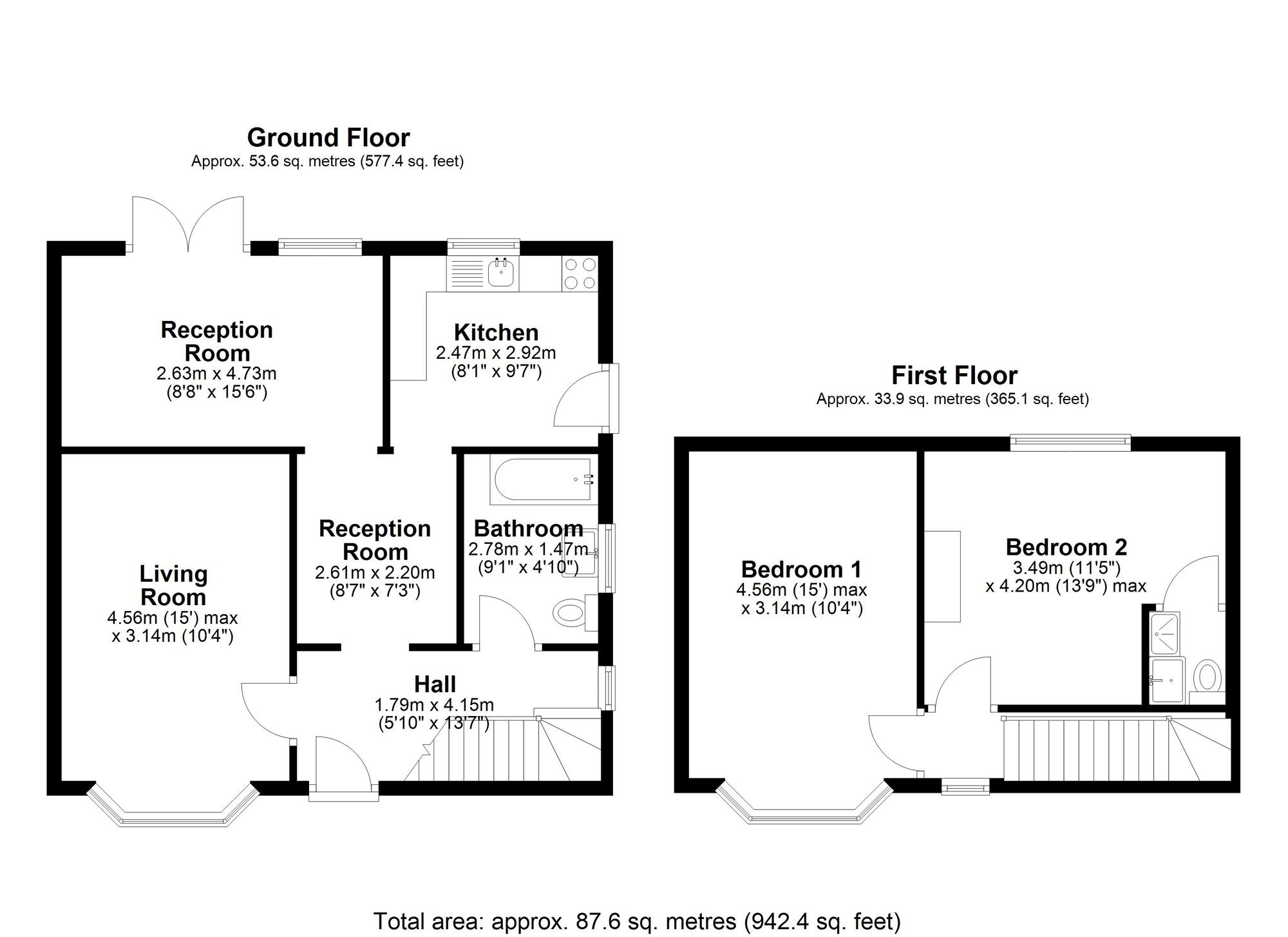 Floorplan of 2 bedroom Semi Detached House for sale, Hadrian Avenue, Chester Le Street, Durham, DH3
