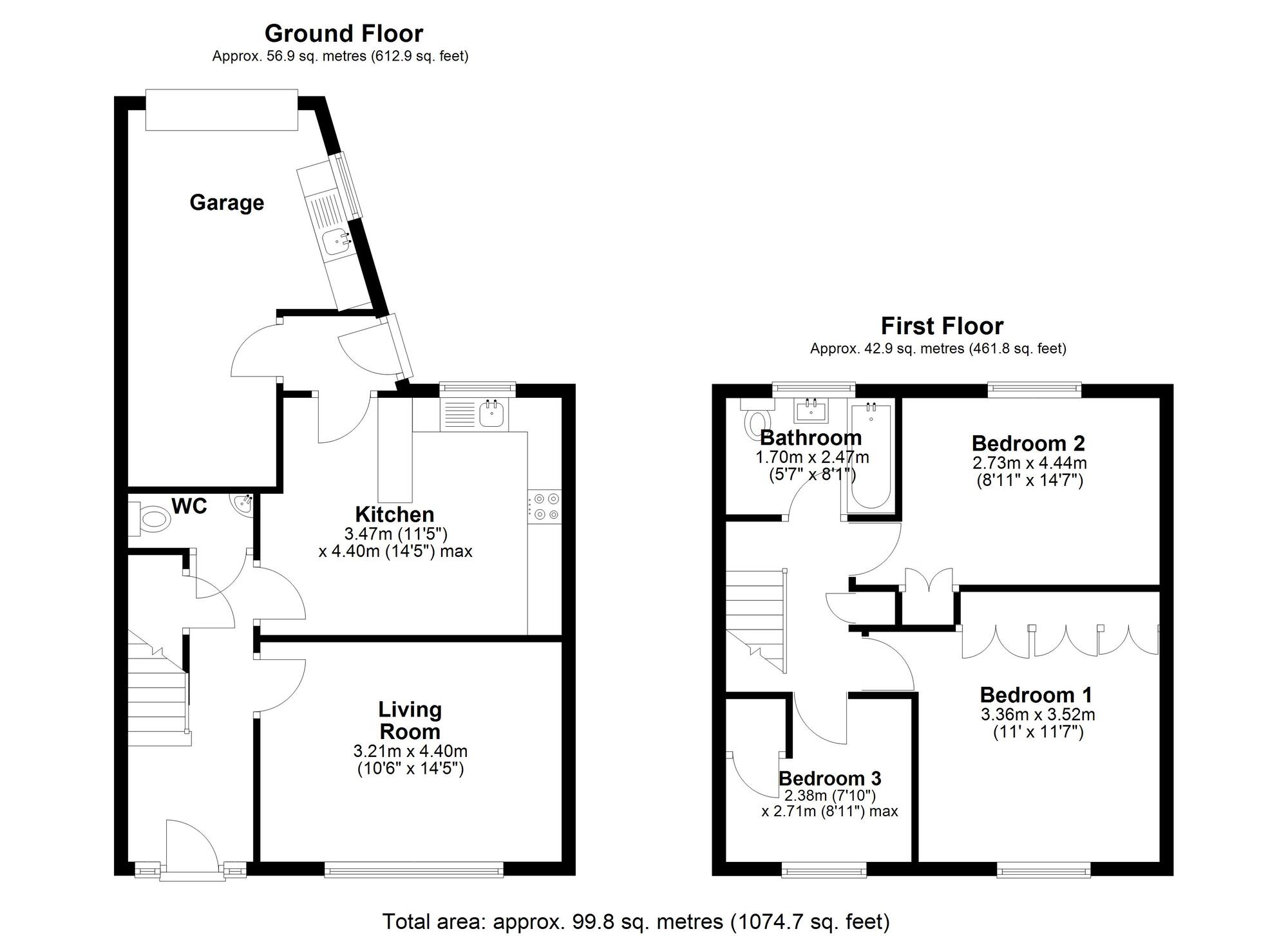 Floorplan of 3 bedroom Mid Terrace House for sale, Castle Close, Chester Le Street, Durham, DH3