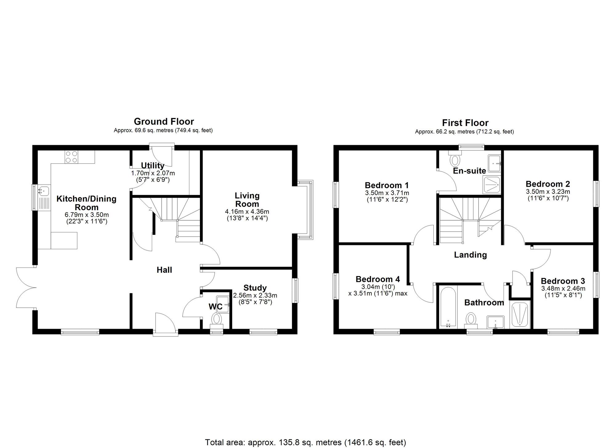 Floorplan of 4 bedroom Detached House for sale, Alder Close, High Hold, Chester Le Street, DH2