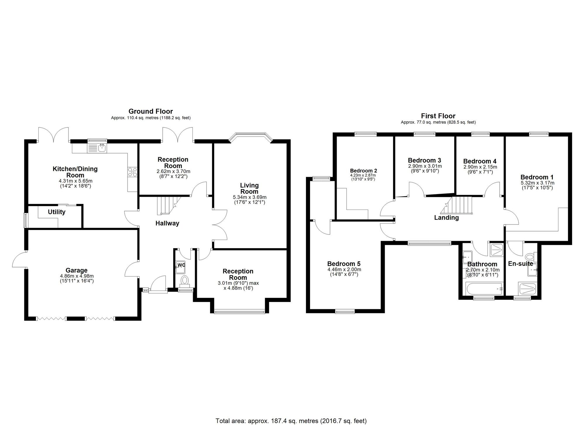 Floorplan of 5 bedroom Detached House for sale, Eggleston Close, Great Lumley, Durham, DH3