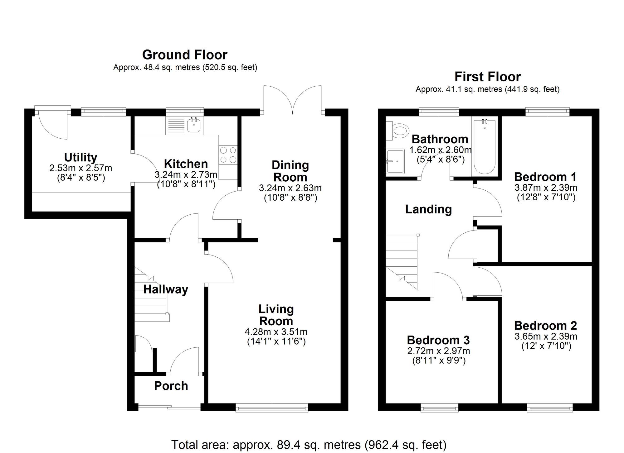 Floorplan of 3 bedroom Semi Detached House for sale, Colebrooke, Birtley, Tyne and Wear, DH3
