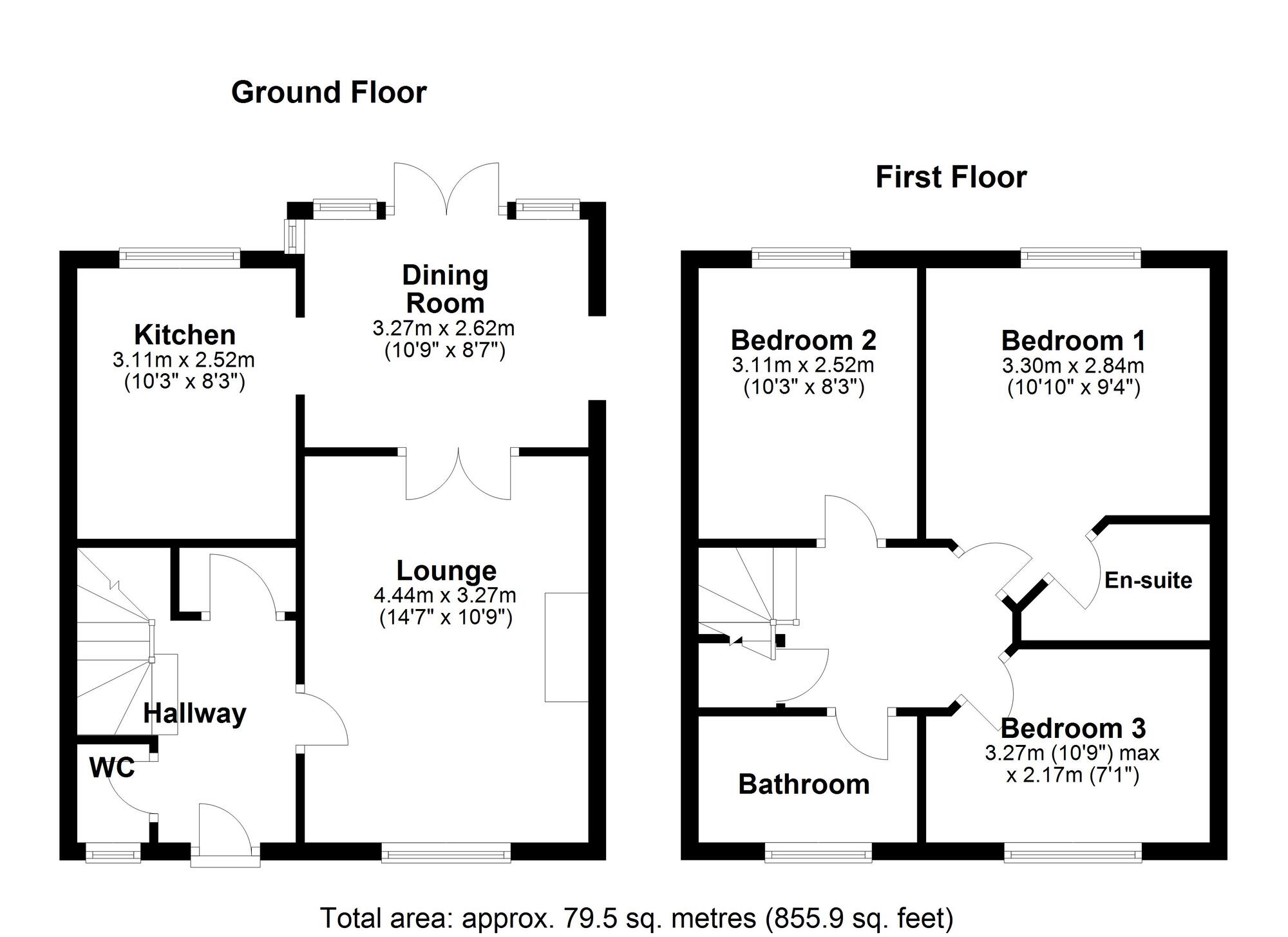 Floorplan of 3 bedroom Semi Detached House for sale, Nightjar, Washington, Tyne and Wear, NE38