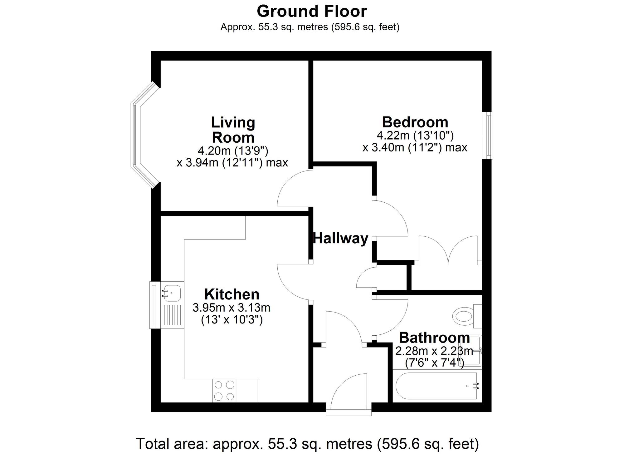 Floorplan of 2 bedroom  Flat for sale, Highfield Rise, Chester Le Street, Durham, DH3