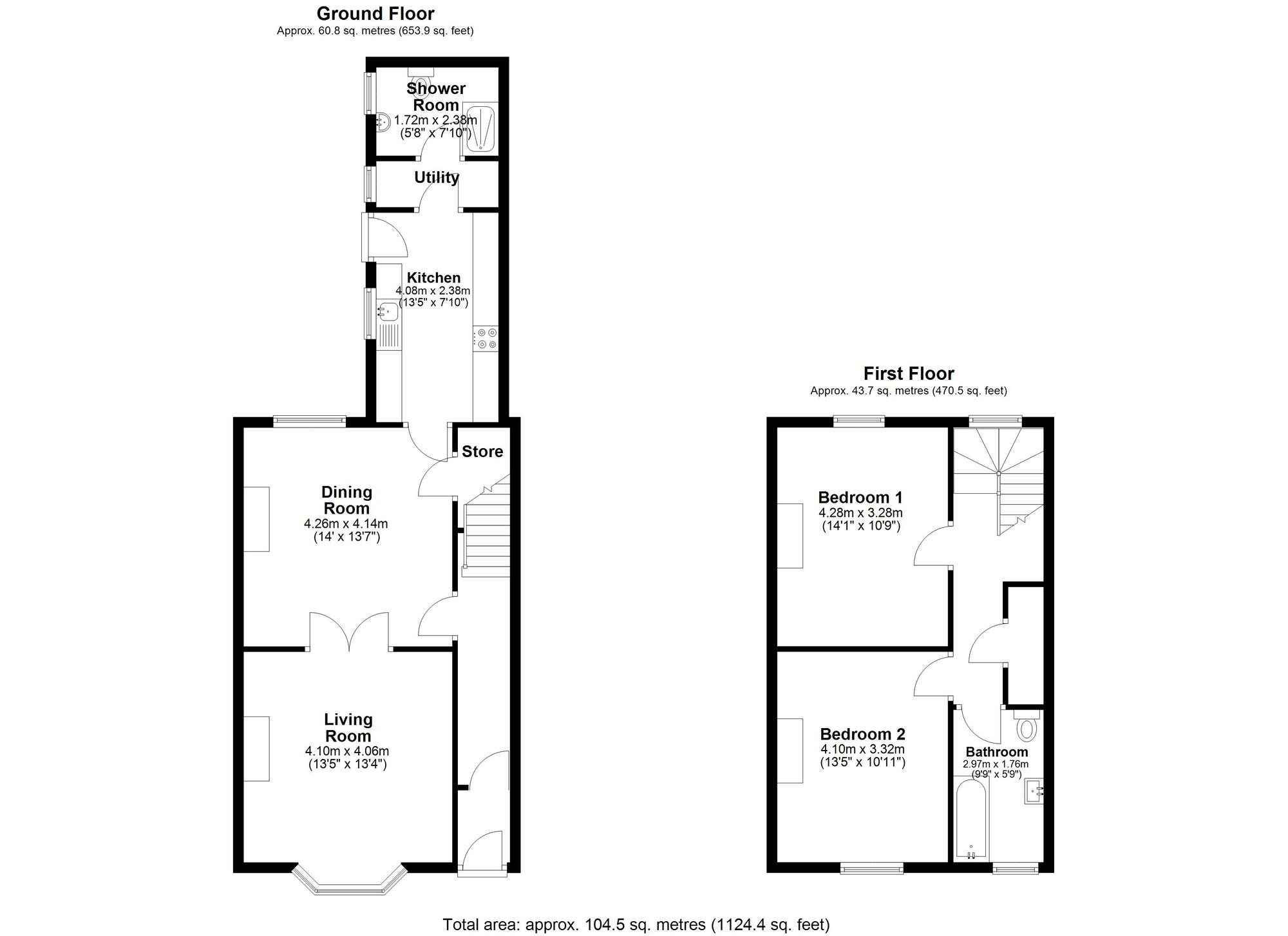 Floorplan of 2 bedroom Mid Terrace House for sale, Melbourne Terrace, Sacriston, Durham, DH7