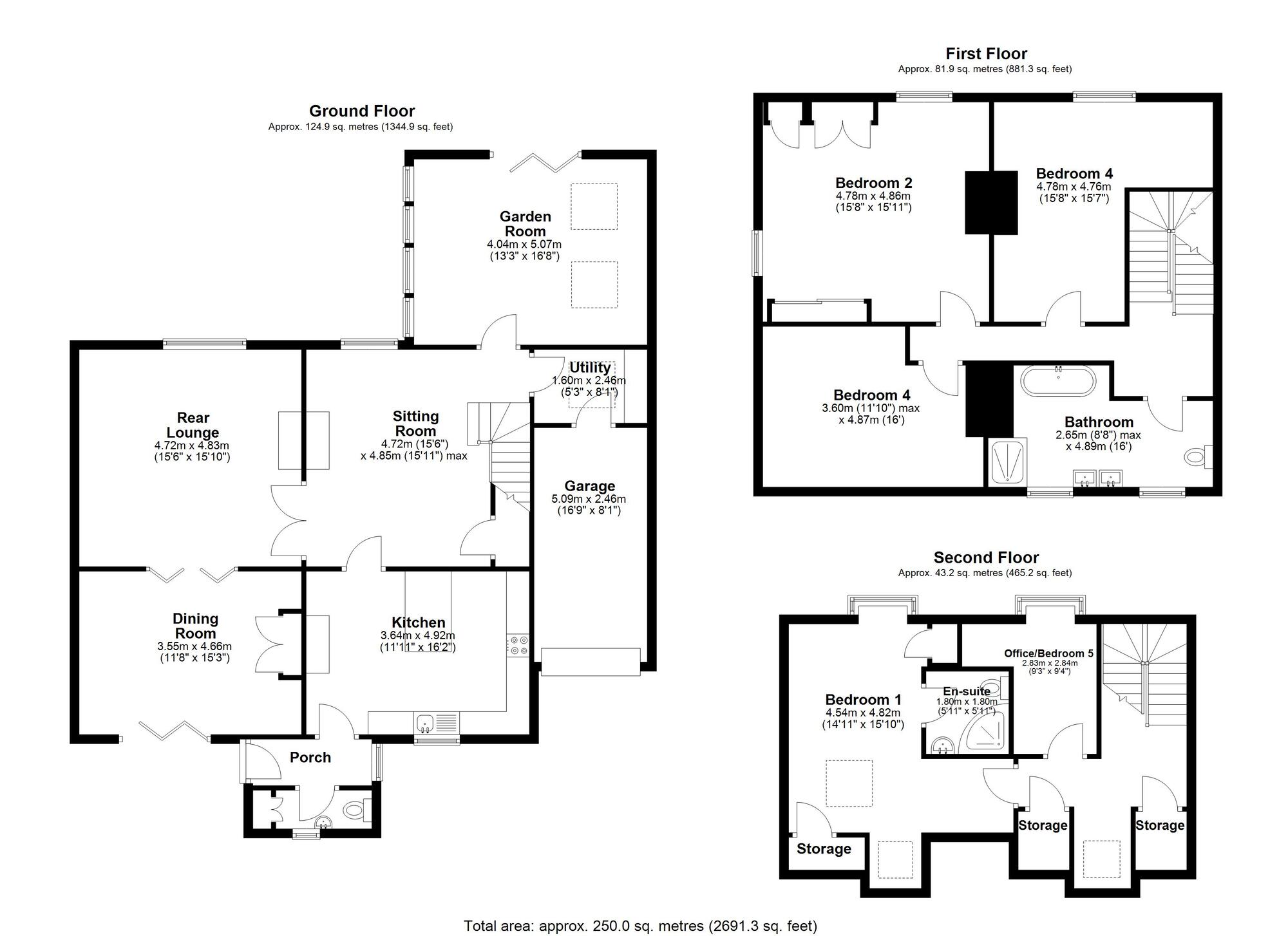 Floorplan of 5 bedroom Detached House for sale, Hauxley Drive, Chester Le Street, Durham, DH2