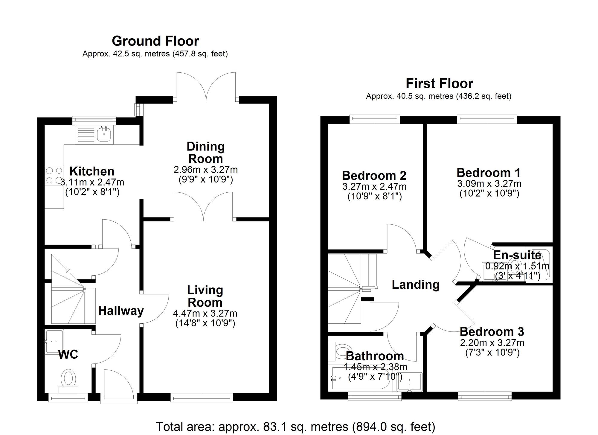 Floorplan of 3 bedroom Semi Detached House for sale, Little Burn Way, Pelton Fell, Durham, DH2
