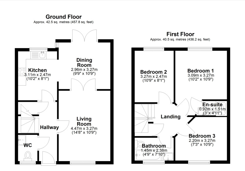 Floorplan of 3 bedroom Semi Detached House for sale, Little Burn Way, Pelton Fell, Durham, DH2